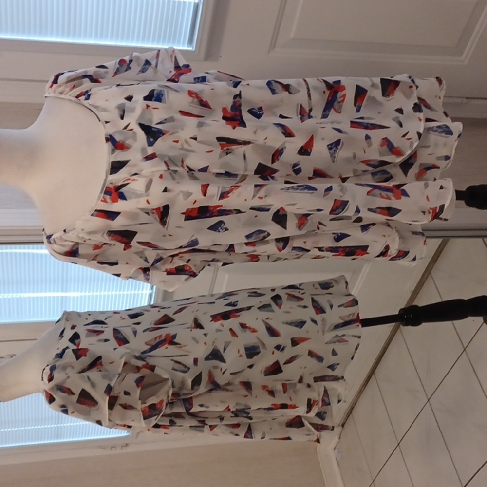 4/$40 Dainty White Layered Blouse - Size 1X